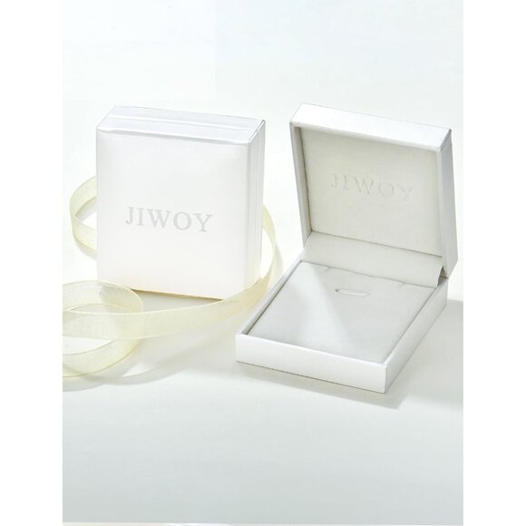 JIWOY Butterfly Necklace Sterling Silver Heart Aquamarine Pendant for Women - Picture 6 of 6